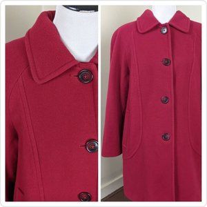 London Fog Women's Pea Coat in Rich Red